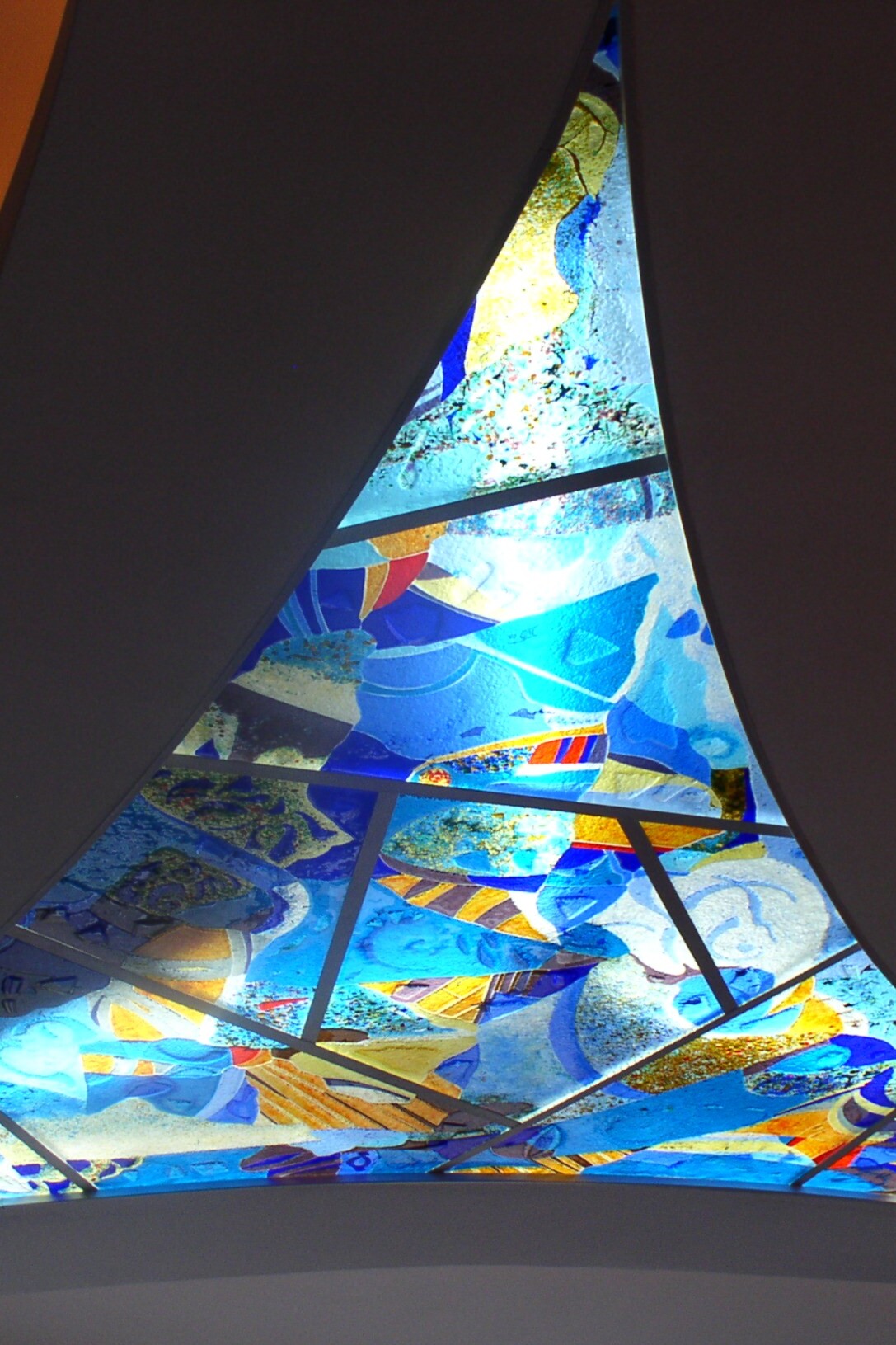 fused glass ceiling panel