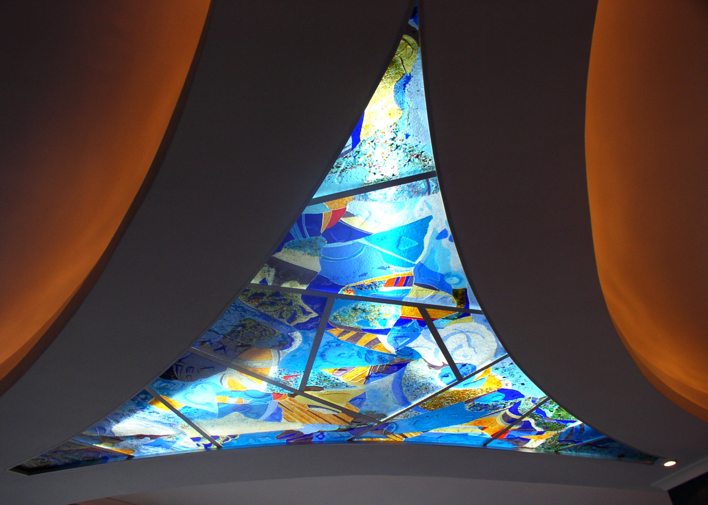 fused glass ceiling panel