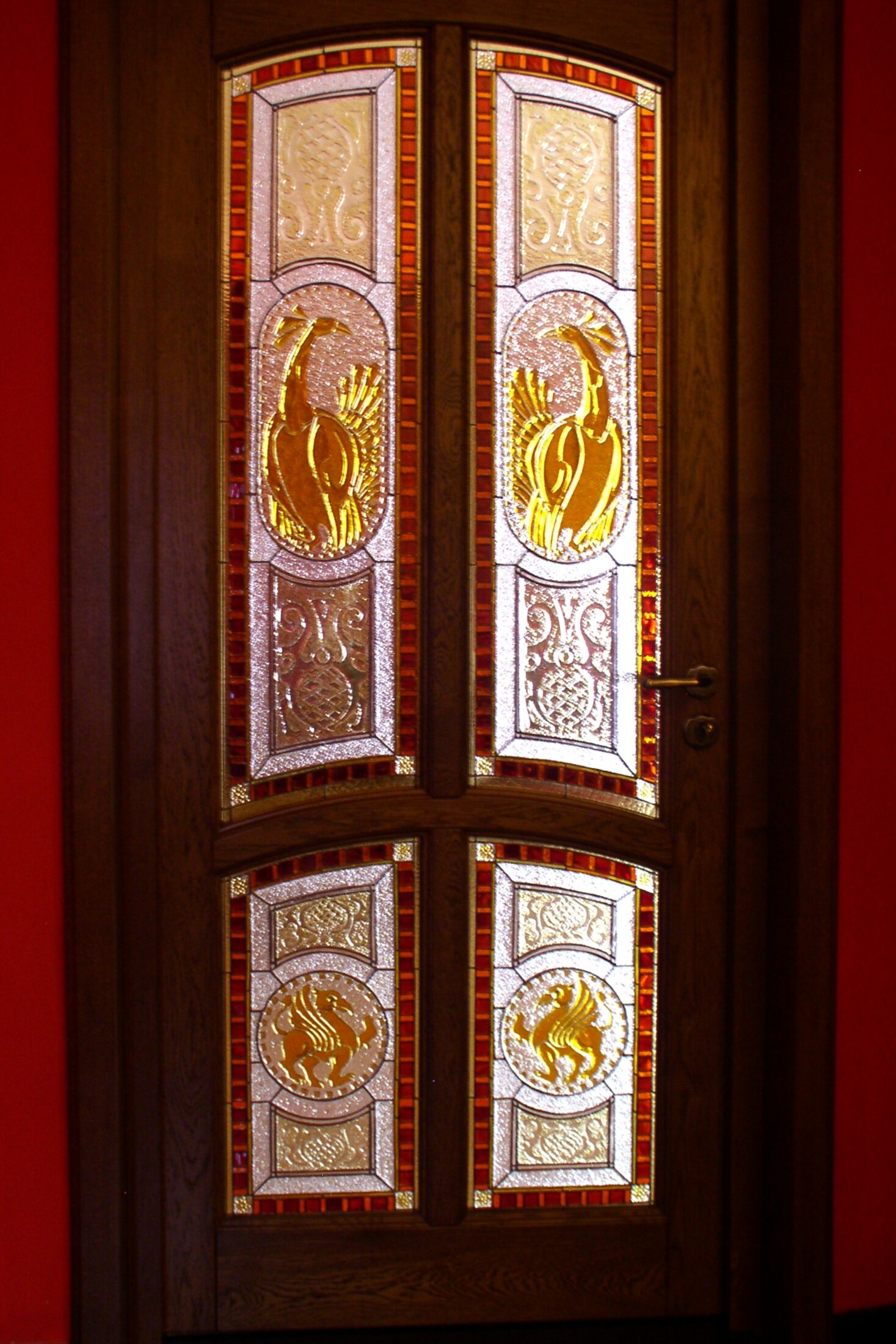 art glass door panel